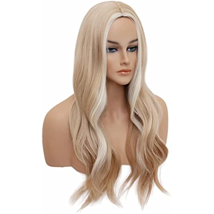 DILLARDS Rugelyss Long Wavy Strawberry Blonde Mixed Wigs For Women, Layered Synthetic Hair Wig With Bangs For Daily Party - Image 4